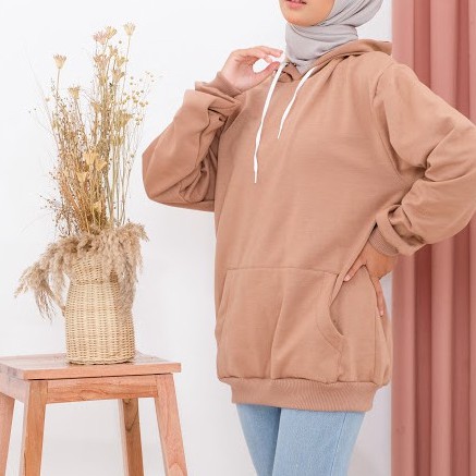 Sweater Hoodie Polos Oversize Jaket Pria Wanita Premium WARNA COKSU