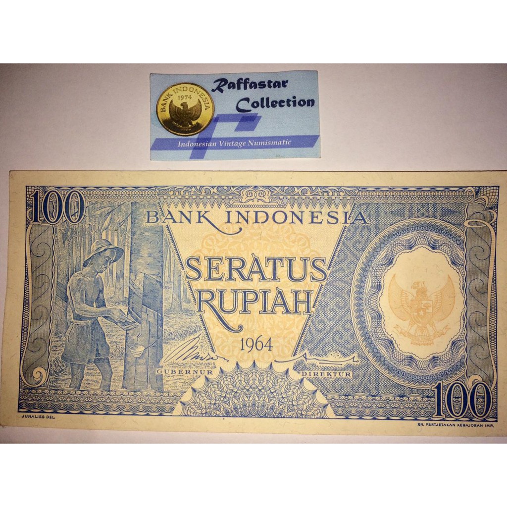 uang lama 100 pekerja biru 1964