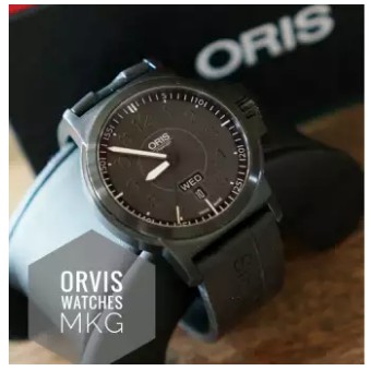 Oris Men's Sportsman Day Date Black DLC Case and Rubber Strap Watch