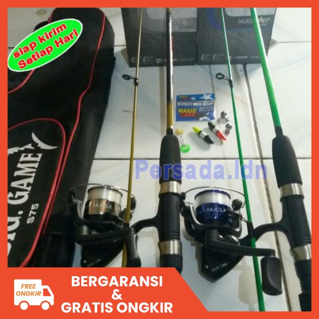 Termurah  Pancing Satu Set bahan Fiber Murah sambung 2 Lengkap Joran Pancing Fiber
