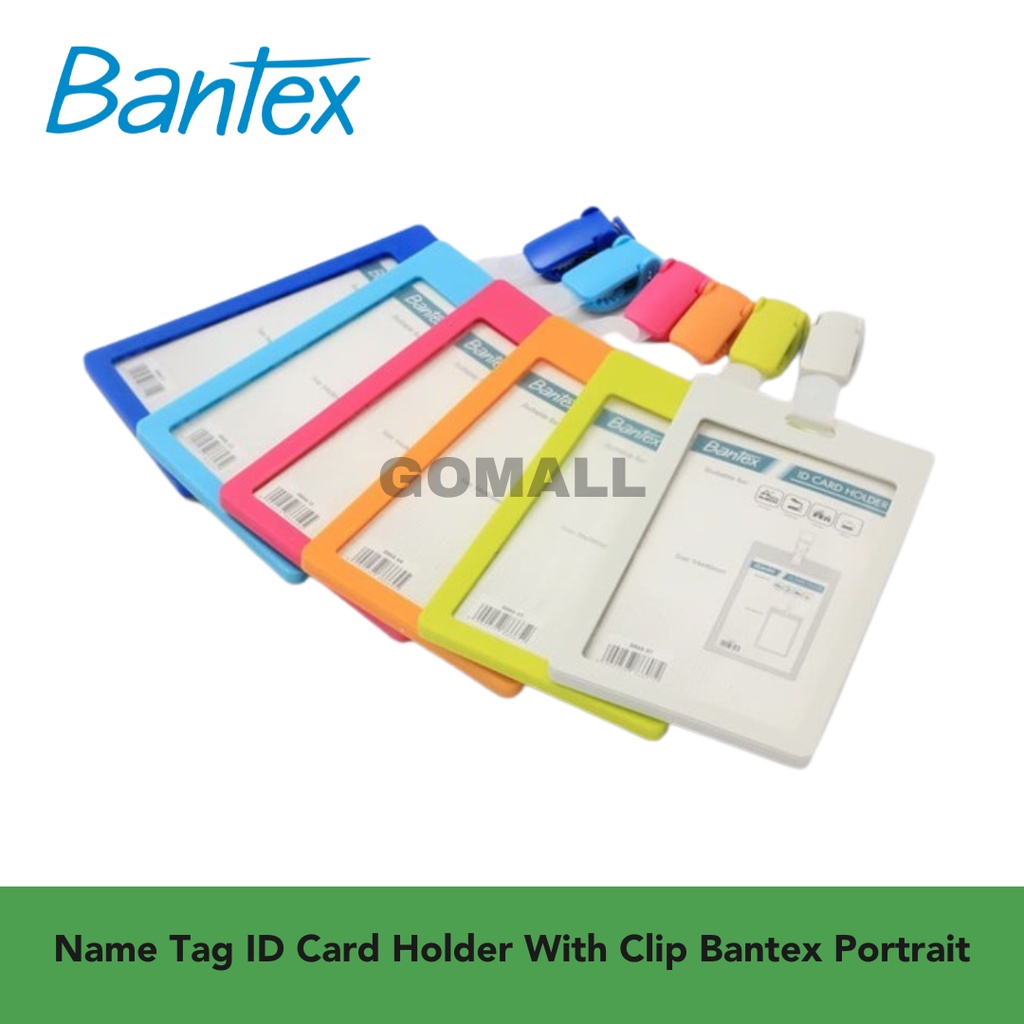 

Name Tag ID Card Holder With Clip Bantex Portrait