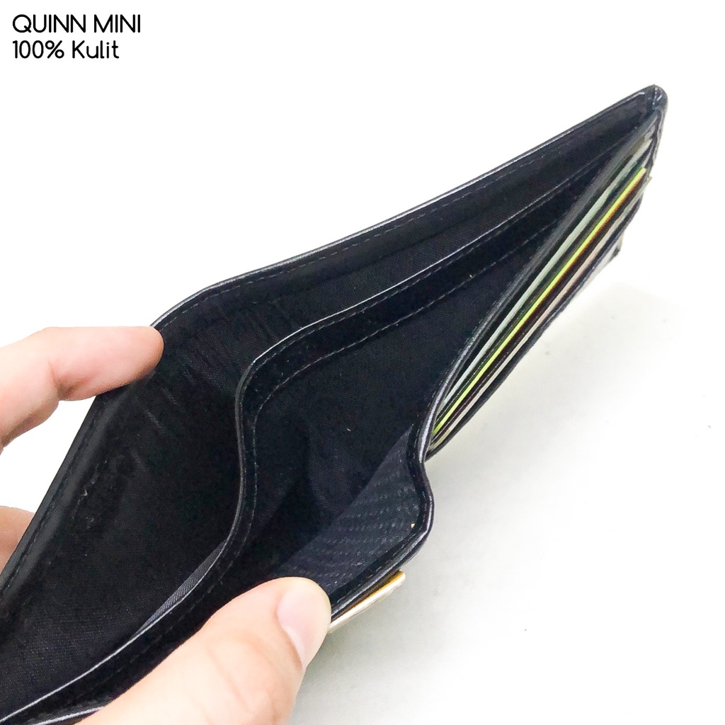 dompet kulit pria quinn MINI black premium quality asli kulit dompet termurah