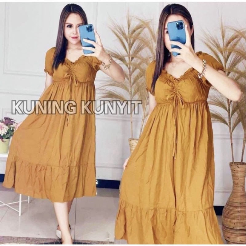 DASTER ELSA ANDIN / DASTER KEKINIAN / DASTER ELSA / DASTER ANDIN / DASTER SERUT DADA MODEL TERBARU-Kuning