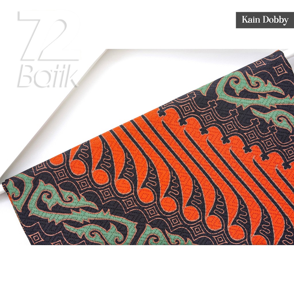 BAHAN BATIK PREMIUM Dobby Dobi Dobbi Dolbi Motif Parang Warna Orange Hitam Hijau 721279 Cap 72 Jarik Jarit Samping Kebat Panjang Batik Dobby Modern Premium Bahan Seragam Batik Pernikahan Kantor Keluarga Murah Kamen Jadi Batik Bali Lembaran