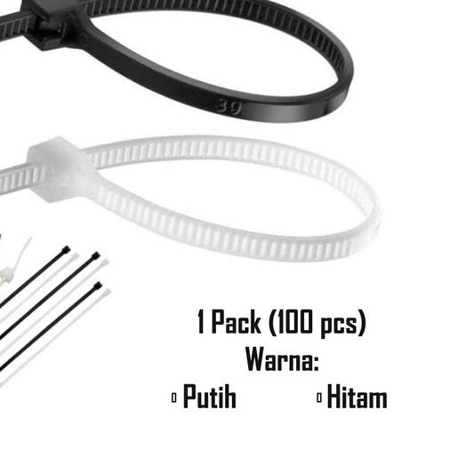 

♬ Kabel Ties/Tis/Cable Tie Pengikat 25 cm 25cm Berkualitas 3.6 x 250 mm - Putih ☏