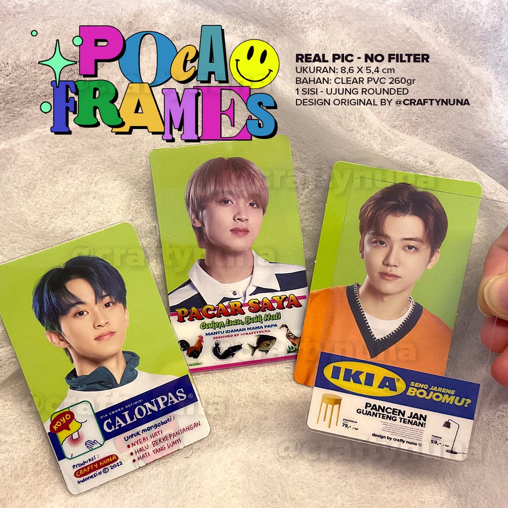 POCA FRAMES PECEL LELE &amp; JOMPO CLUB INSPIRED photocard frame transparan mika lucu unik kreatif aesthetic