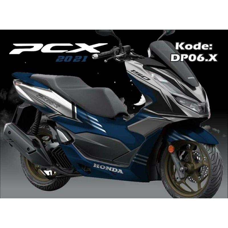 Decal Sticker PCX2021 BlueSilver Elegant