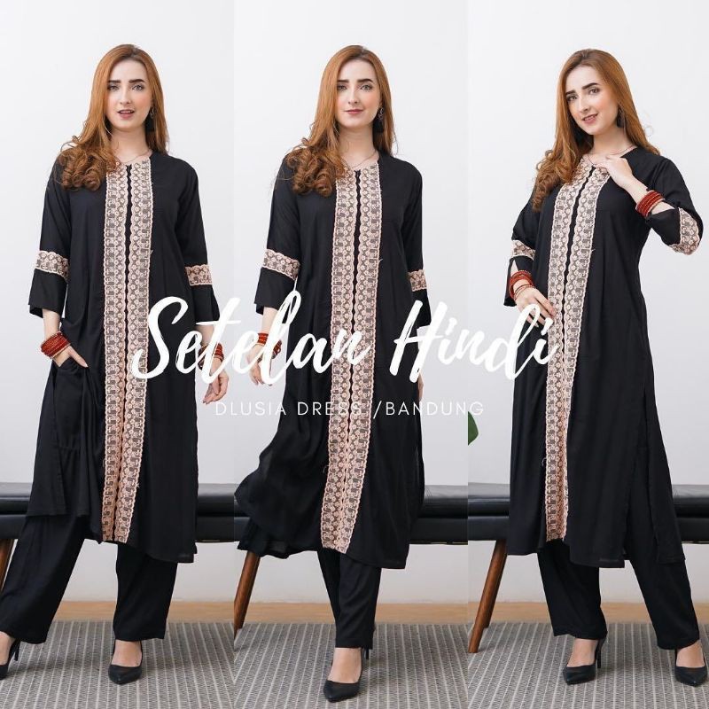 Dress Dlusia / Bandung / Setelan Hindi / Fashion Wanita