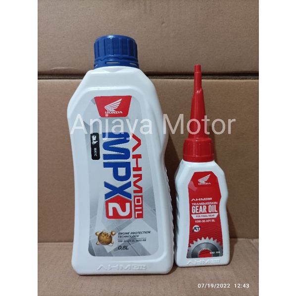 Oli mpx2 0.8 L dan oli gardan (gear) Dijamin asli honda Ahm.