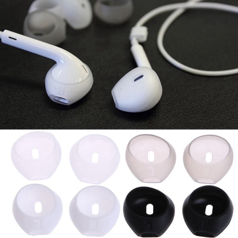 1per4pasang Earbud Eartip Bahan Silikon Tutup Telinga Anti Hilang Untuk Earphone