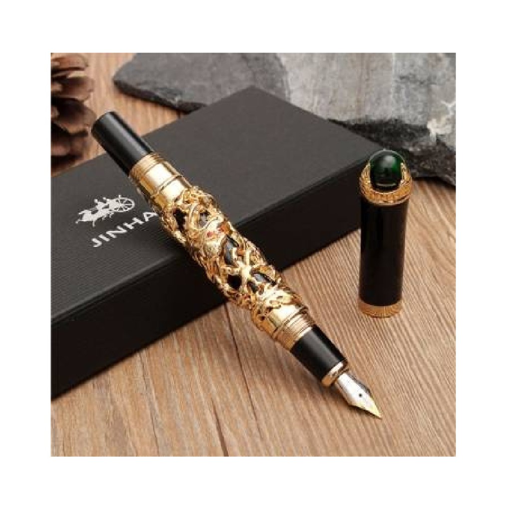 

Executive pen dengan Ukiran Naga Emas & Mutiara Hijau -Limited Edition