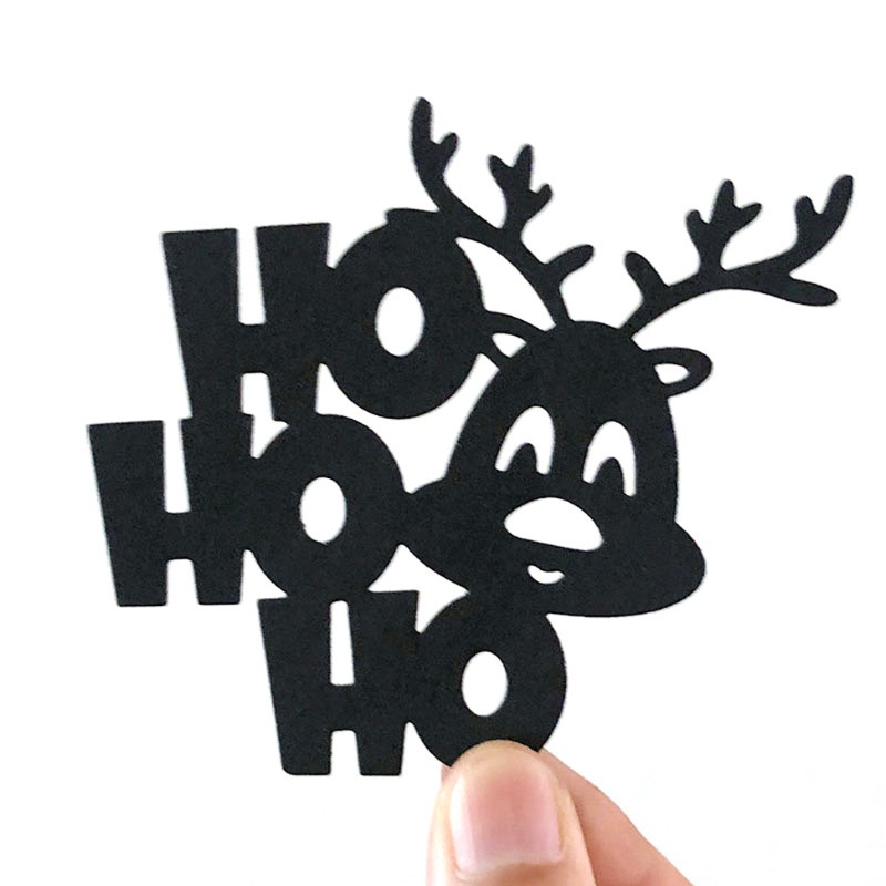 Cetakan Stensil Cutting Dies Motif Ho Ho Ho Ho Ho Bahan Metal Untuk Scrapbook / Craft DIY / Kartu