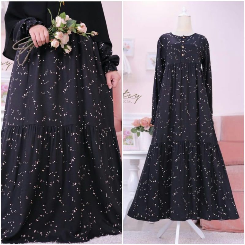 Ditsy Maileen Jet Black Jumbo