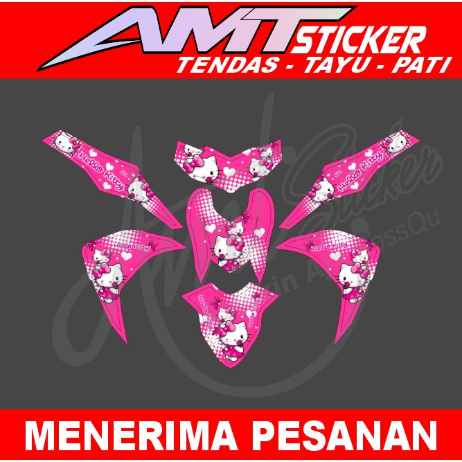 Stiker Decal Variasi Motor Mio M3 Semi Full Desain Hello Kitty