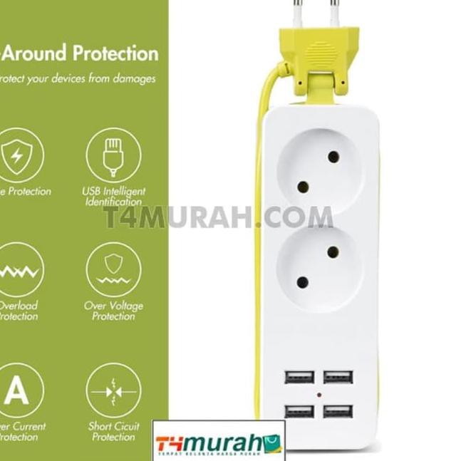 KI Colokan Listrik Traveling Stop Kontak Traveling Stop Kontak USB Port ➷ ✢✎
