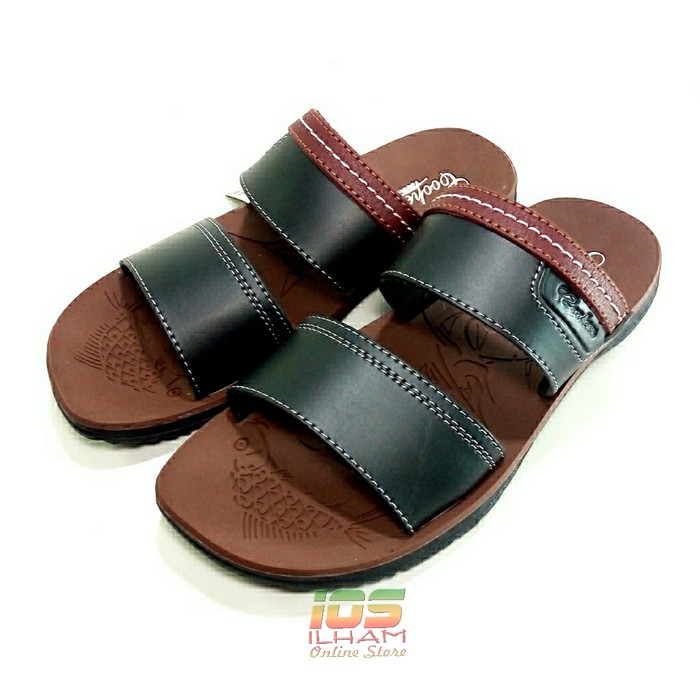 Sandal Pria Coopers F16 Selop 2 Band Sol Lentur Size 38-42 HitamCoklat