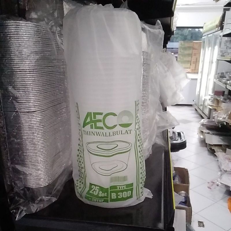 aeco thinwall cup plastik bulat 300ml 10pcs