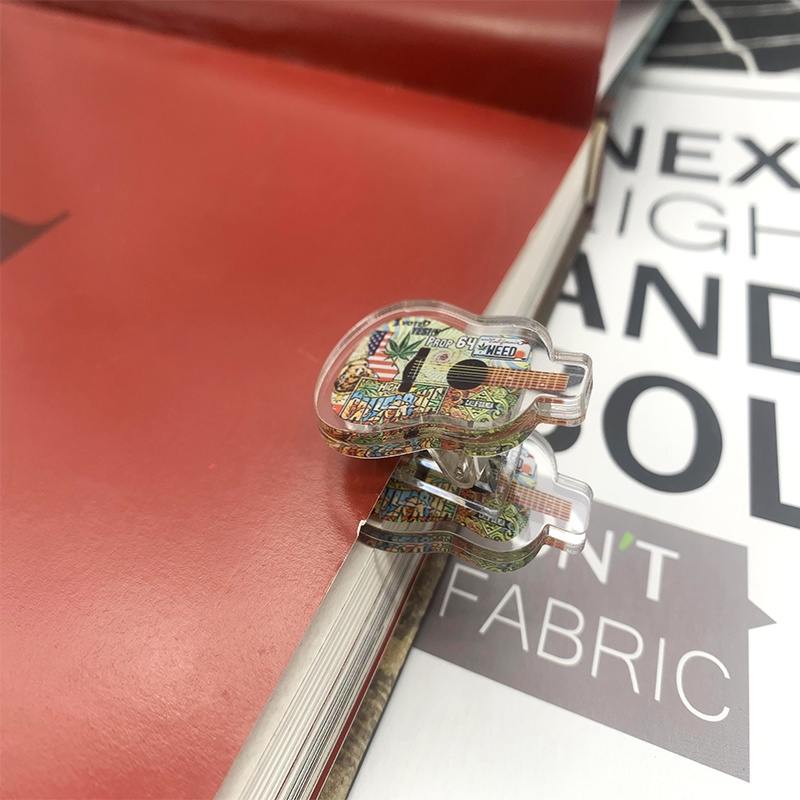 Simulasi Gitar Elektrik model Klip Fanta GIBSON Kepala Ganda Bahan Akrilik