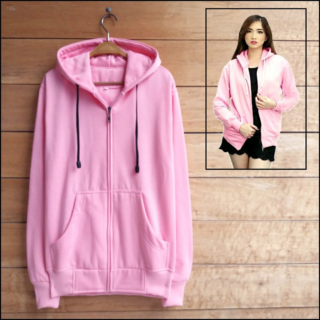 [ COD ] jaket zipper polos sweater resleting denshop