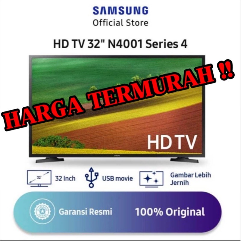PROMO TERMURAH  SAMSUNG LED TV 32 INCH N4001 32N4001 SERIES 4 HDMI GARANSI RESMI
