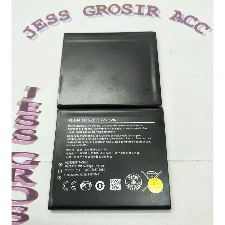 Baterai Battery Original NOKIA BL-L4A , BV-L4A Lumia 535 540 Dual 830