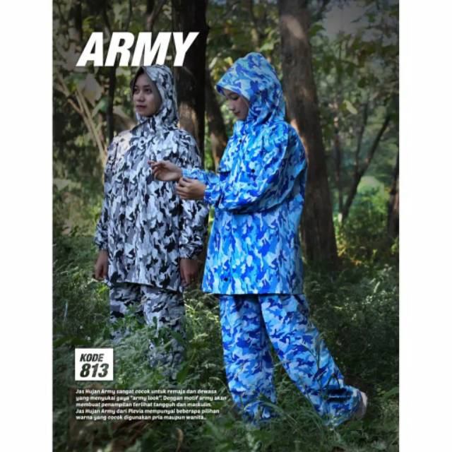 Jas Hujan Jaket Celana ARMY 813 PLEVIA