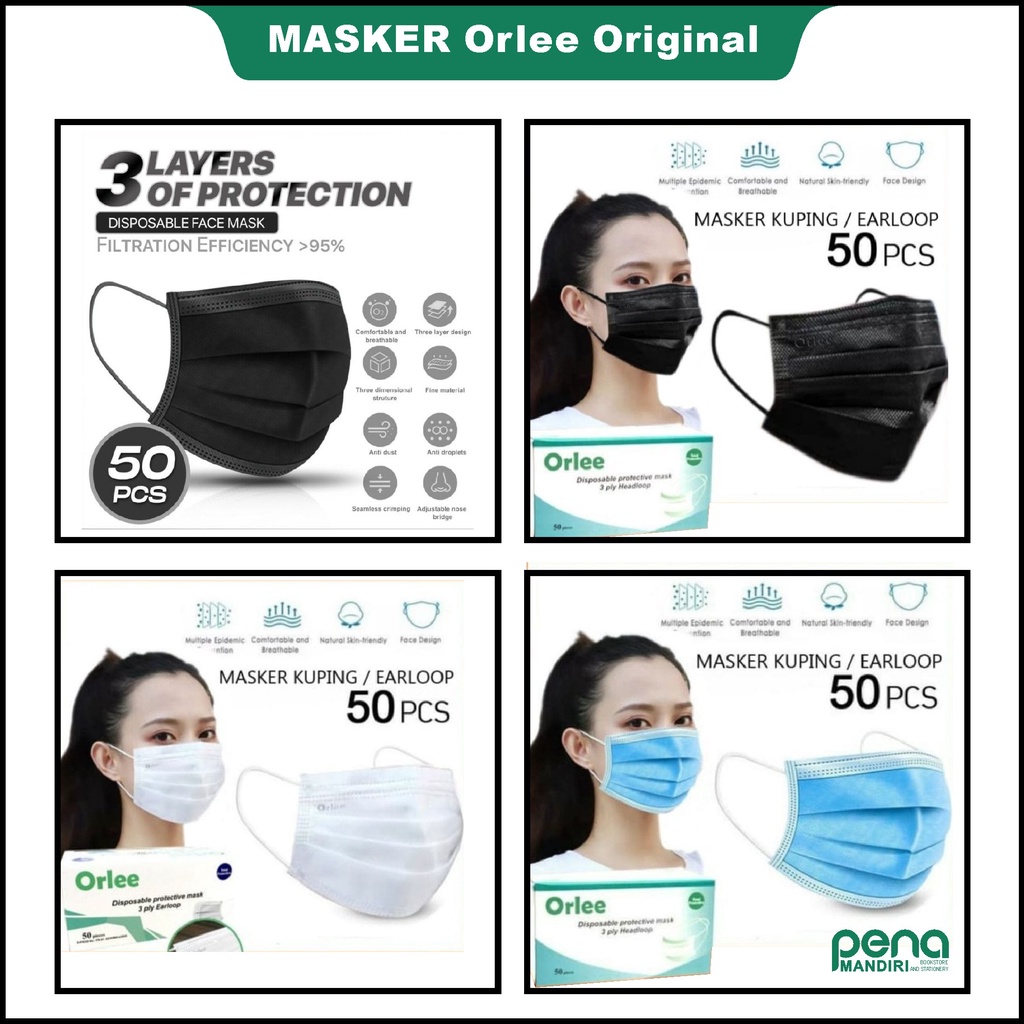 Masker earloop Orlee isi 50 pcs