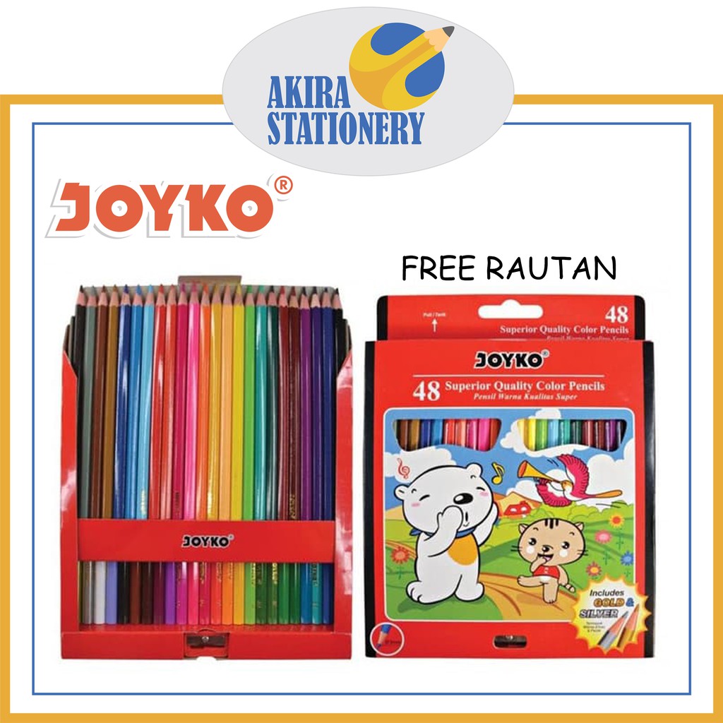 

Pensil Warna JOYKO CP 48 PB Free Rautan ( 48 Warna ) Color Pencil 48 Colours CP-48PB ( SET )