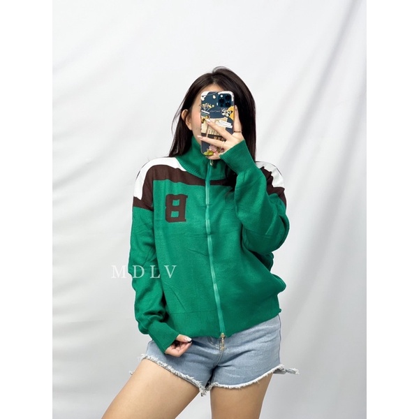 MDLV ~ A397 B Knitted Jacket Premium Jaket Baseball Look Knit Import Fashion Import