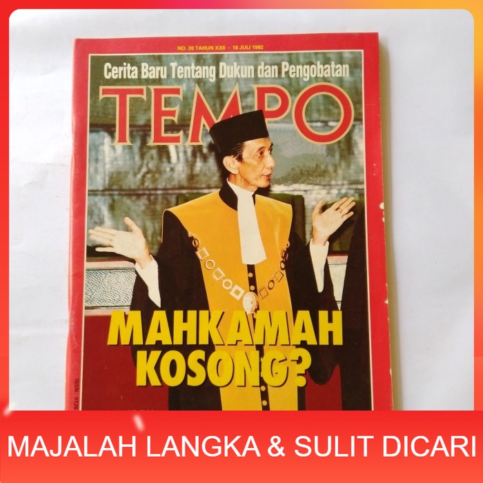 Majalah TEMPO No.20 Jul 1992 Cover MAHKAMAH KOSONG ALI SAID Langka
