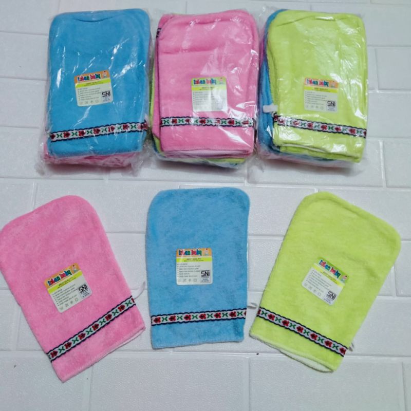 PROMO !!! SNI 3PCS WASHLAP BAYI HANDUK MODEL JARI DAN KOTAK DENGAN 2LAPIS KAIN