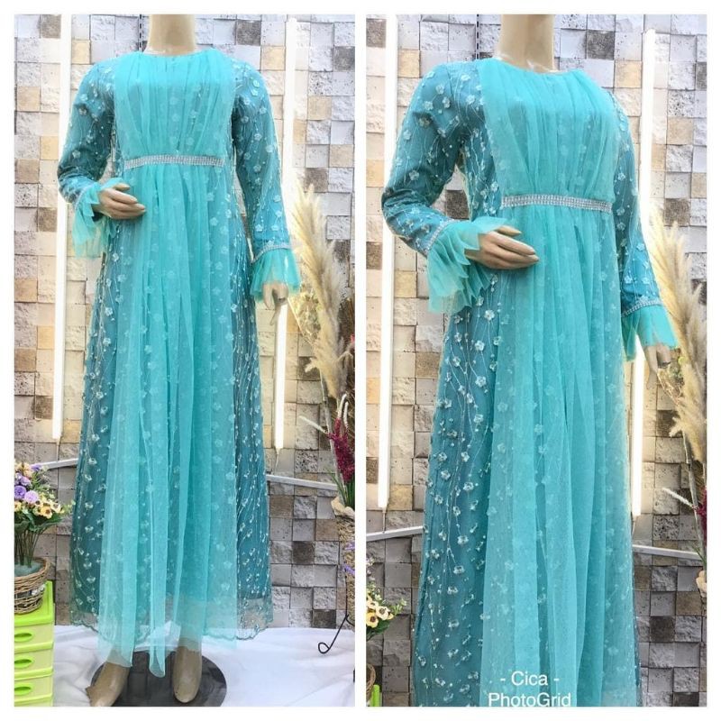 gamis pesta tile brokat  gamis modern gamis pesta muslimah gamis tutu gamis rubiah
