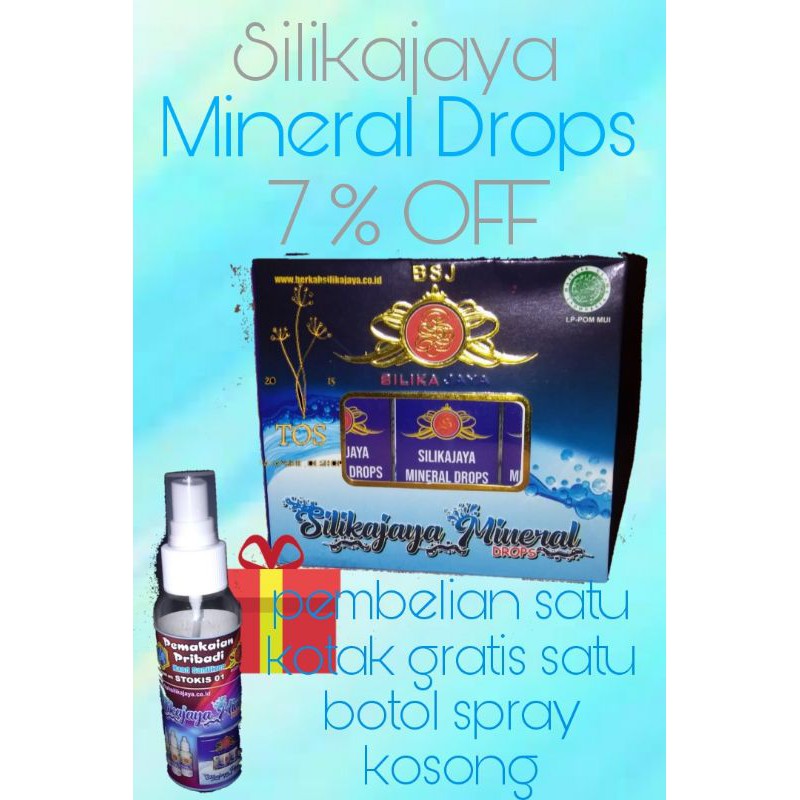 1 Box Silikajaya Mineral Drop Isi 3 Botol (@20ml) Free 1 Botol Spray