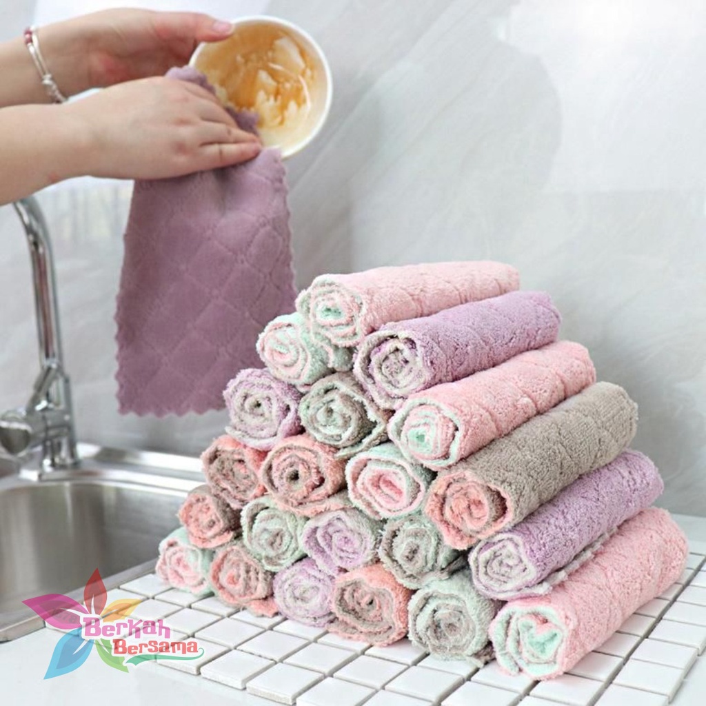 RT10 Kain serbet Lap piring towel Dapur motor mobil Anti Minyak Bahan Microfiber serap air serbaguna multifungsi BB5947