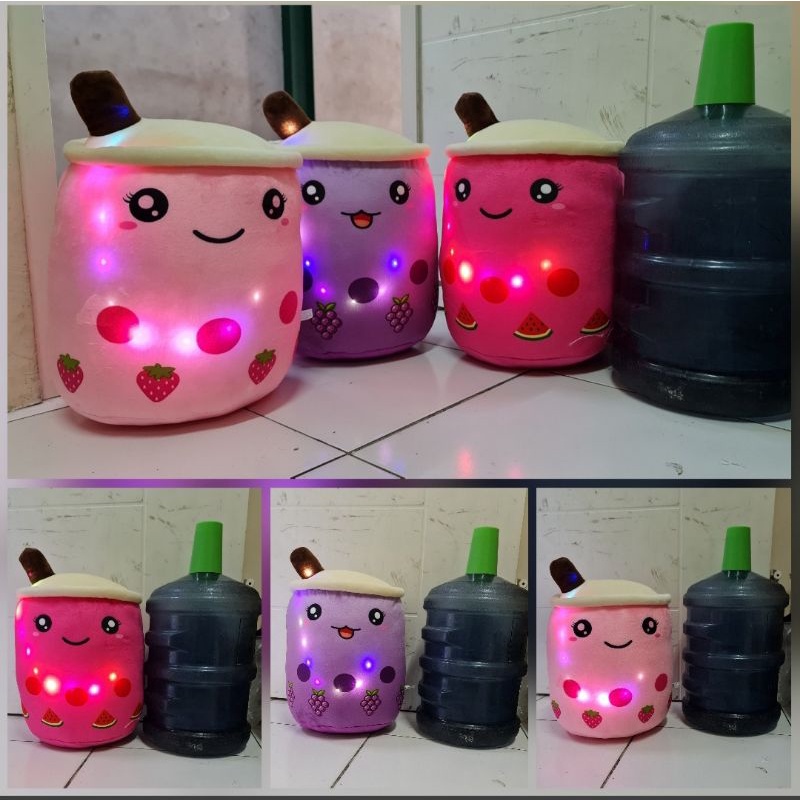 DREAMTOYS96 Boneka Boba Jumbo LED lampu 14" strawberry anggur semangka