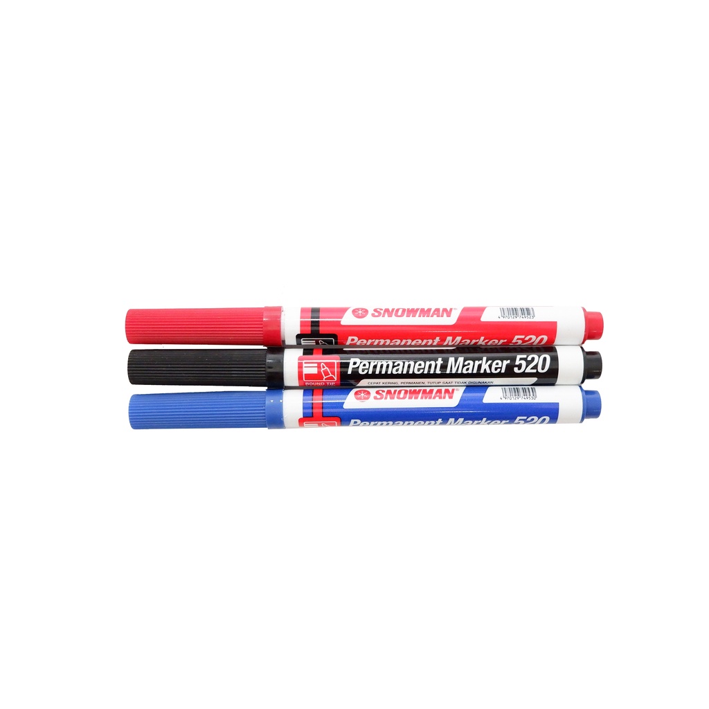 

Spidol Permanen Kecil G520 Hitam Biru Merah Snowman Permanent Marker - 1 Buah