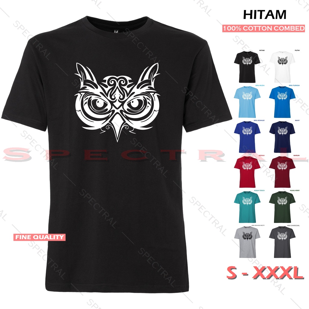 Spectral - Kaos Pria Wanita OWL Topeng Baju Distro Burung Phoenix Hantu Seram Metal Keren Dewasa Pol