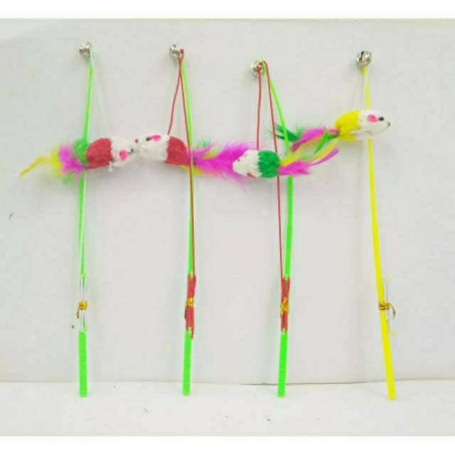 Mainan Lidi-Lidian Kucing | Mainan Kucing Pancingan Stick Lidi Warna