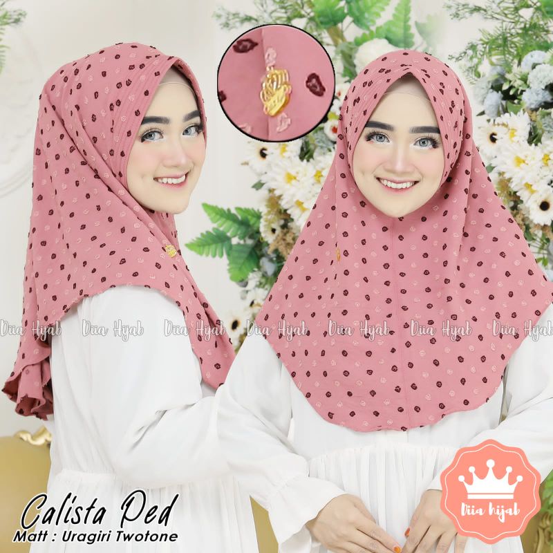 [ORI DIIA HIJAB] CALISTA PED CRINKLE URAGIRI TWO TONE
