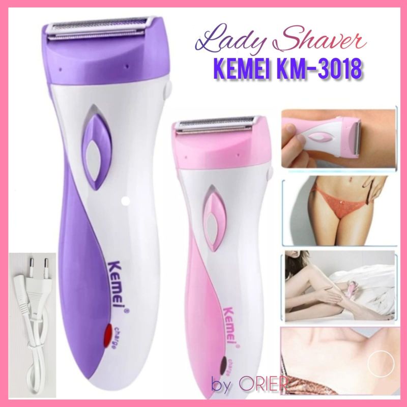 Alat Cukur Rambut Bulu Ketiak kaki Listrik/Shaver KEMEI KM-3018 Rechargeable