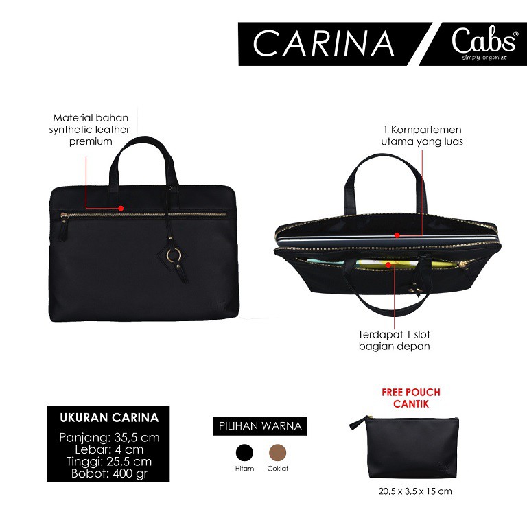 CABS - TAS LAPTOP JINJING TYPE CARINA MUAT LAPTOP 14 INCH TAHAN AIR