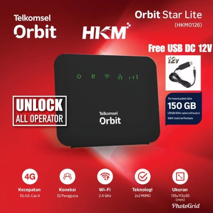 Telkomsel Orbit Star Lite Modem WiFi 4G High Speed Bonus Data 50GB