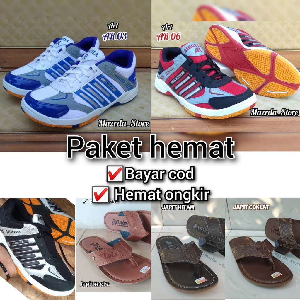 FLASH SALE !!! SEPATU BADMINTON/SANDAL KULIT /BELI 1 DAPAT 2 /BELI 1 GRATIS 1/SEPATU PRIA/SANDALPRIA