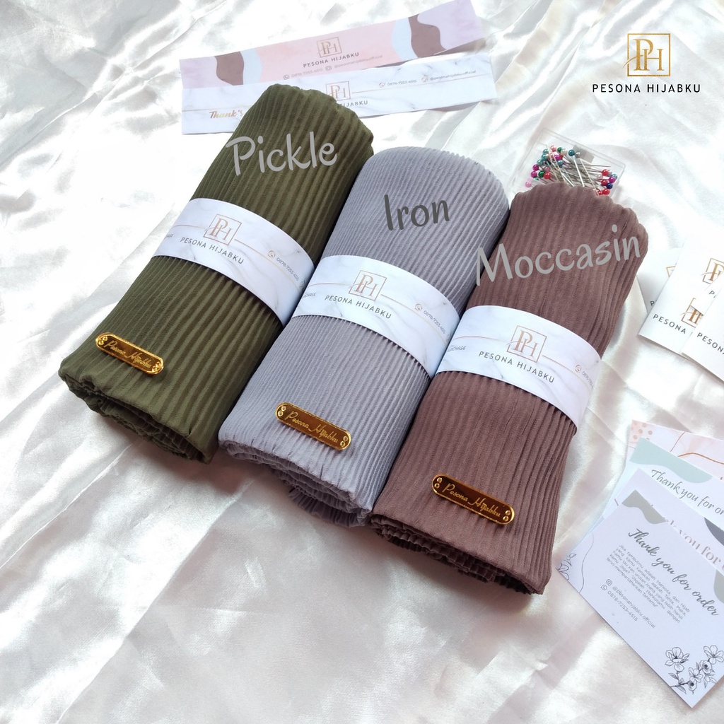 Pesona Hijabku - Pashmina Plisket Shawl Premium / Pashmina Plisket / Pashmina Plisket Lidi Premium Tanpa Garis Tengah / Plisket-7