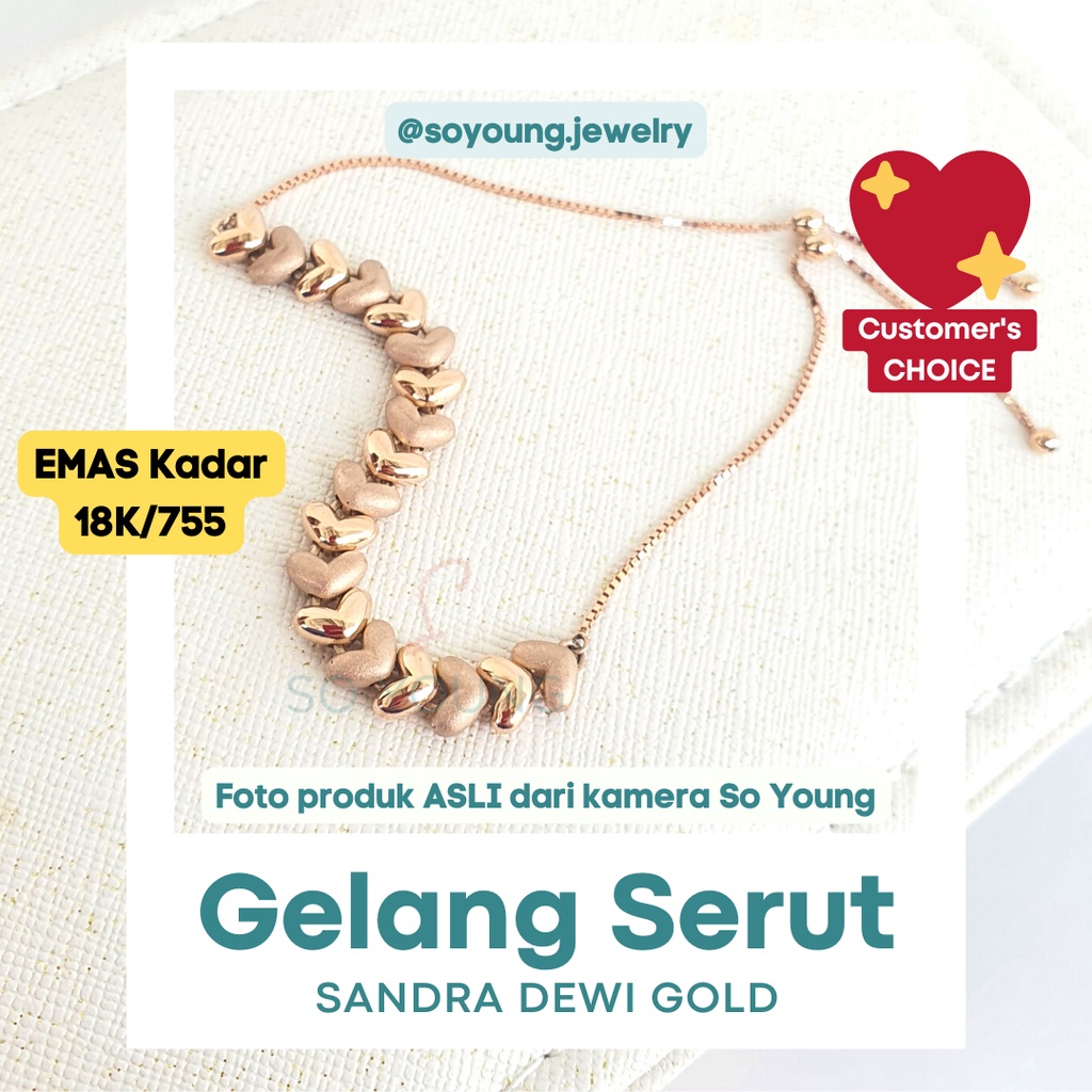 Gelang Sandra Dewi Gold VALENTINE Series BC200118 Kadar 18K