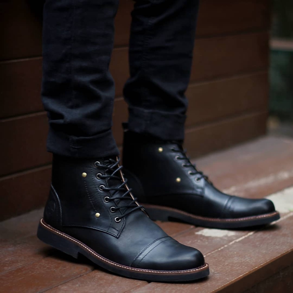 OVERTURE BLACK (KULIT ASLI) |ManNeedMe x Reyl| Sepatu Safety Boots Pria ORIGINAL