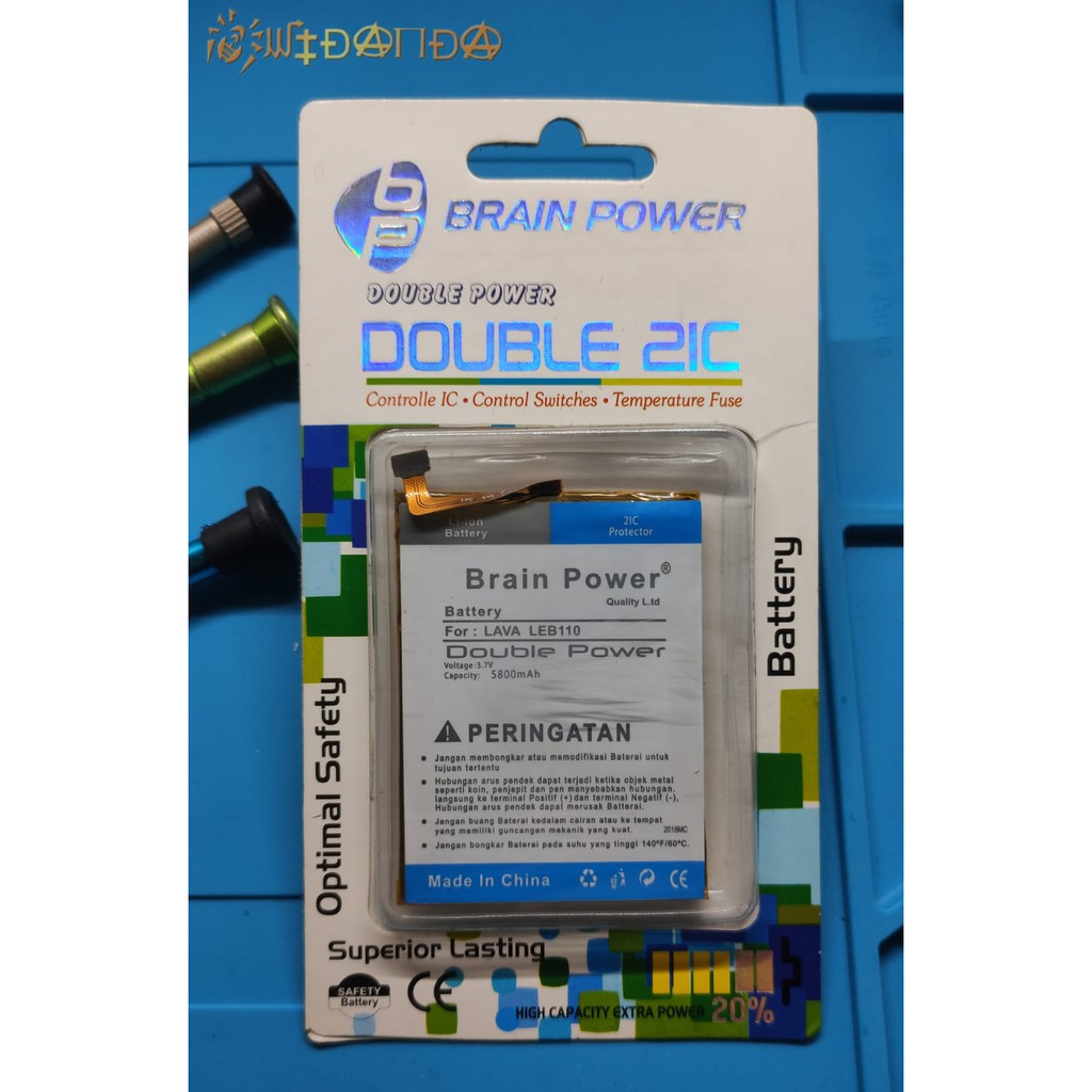Baterai Batre Lava Iris 870 LEB110 Soket Double Power Battery Hp