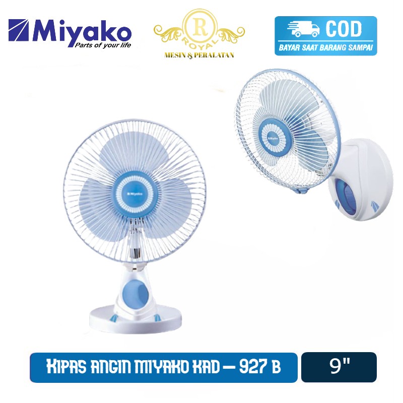 Miyako KD-1227 Kipas Angin Kipas Meja dan Kipas Tempel 2 Kecepatan