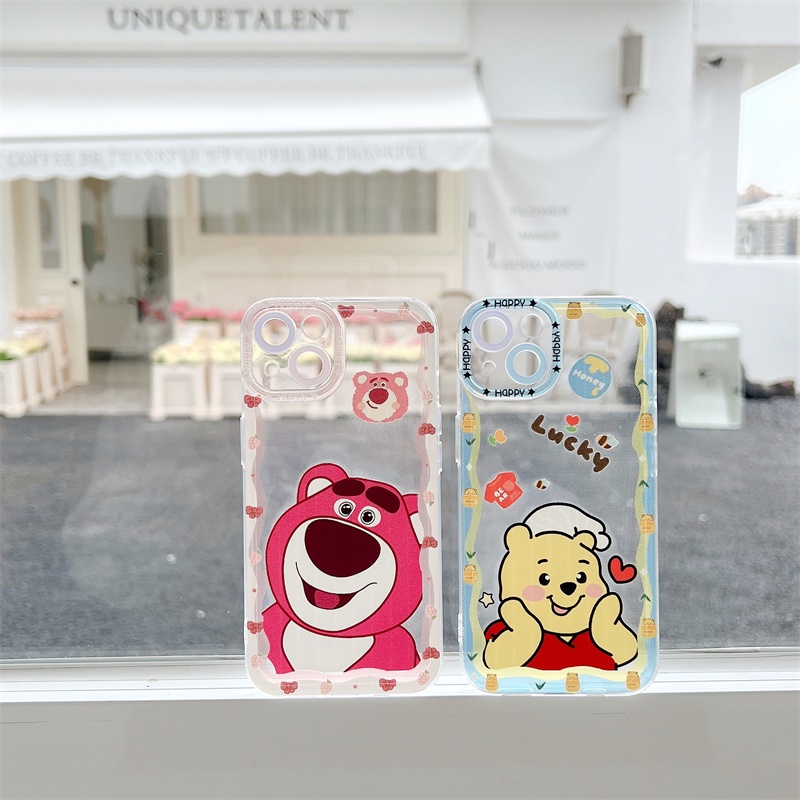 Case Motif Kartun Beruang Dan Winnie the Pooh Untuk iPhone 11 12 13 Pro MAX X XR XS MAX 7 8 Plus