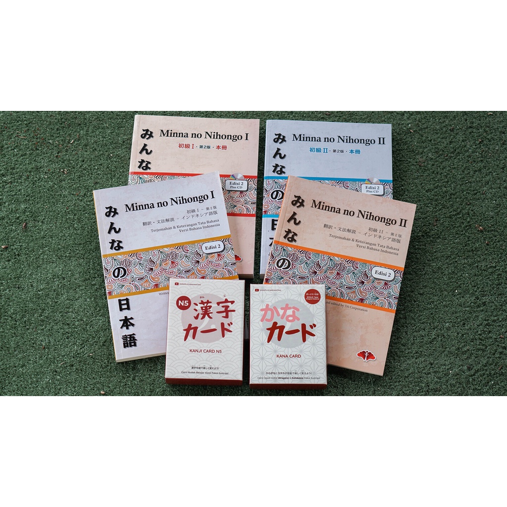 Jual Paket Buku Bahasa Jepang Lengkap Minna No Nihongo Shokyu 1 Dan 2 Kanji Card Kana Card Shopee Indonesia